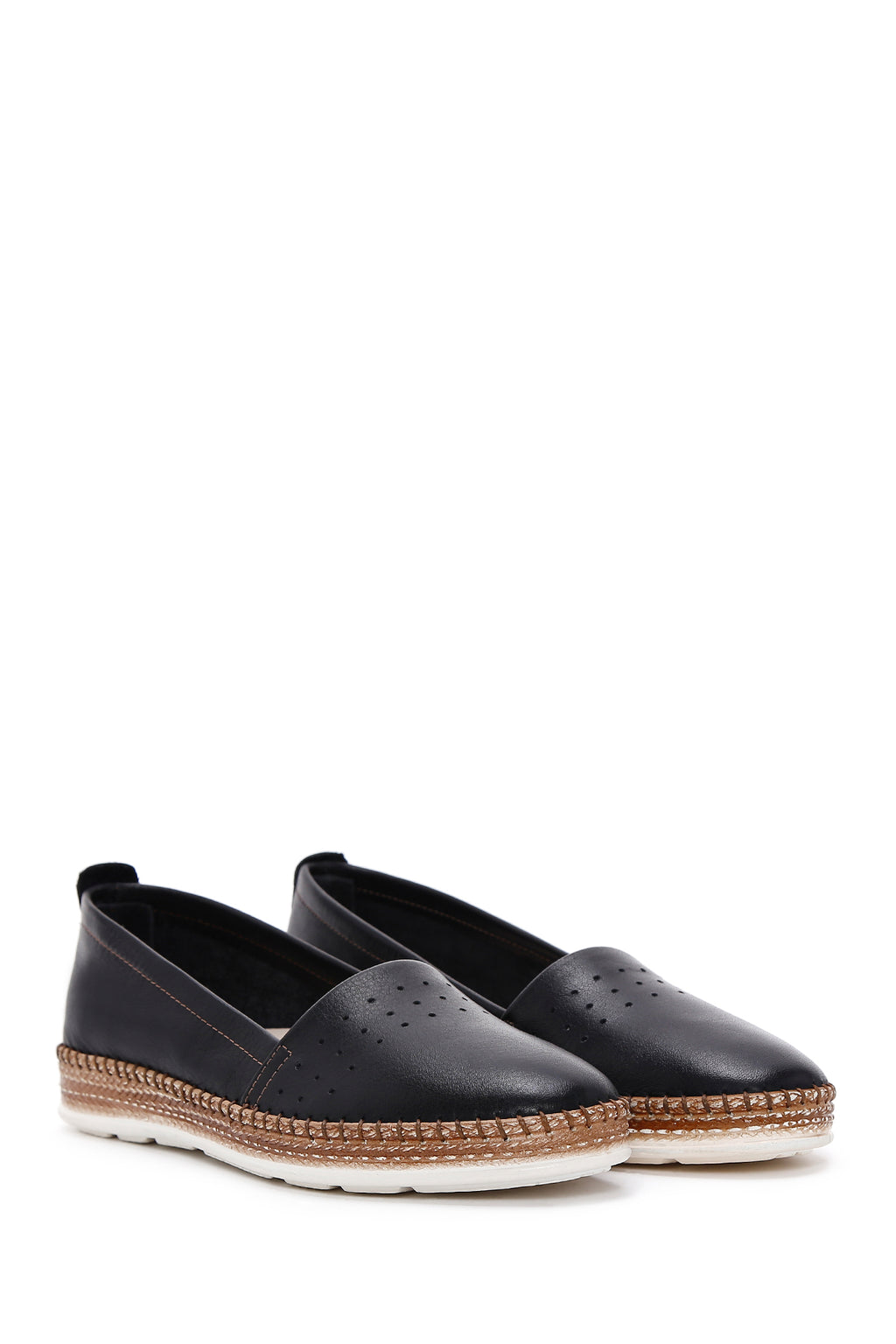 Kadın Siyah Deri Konfor Loafer