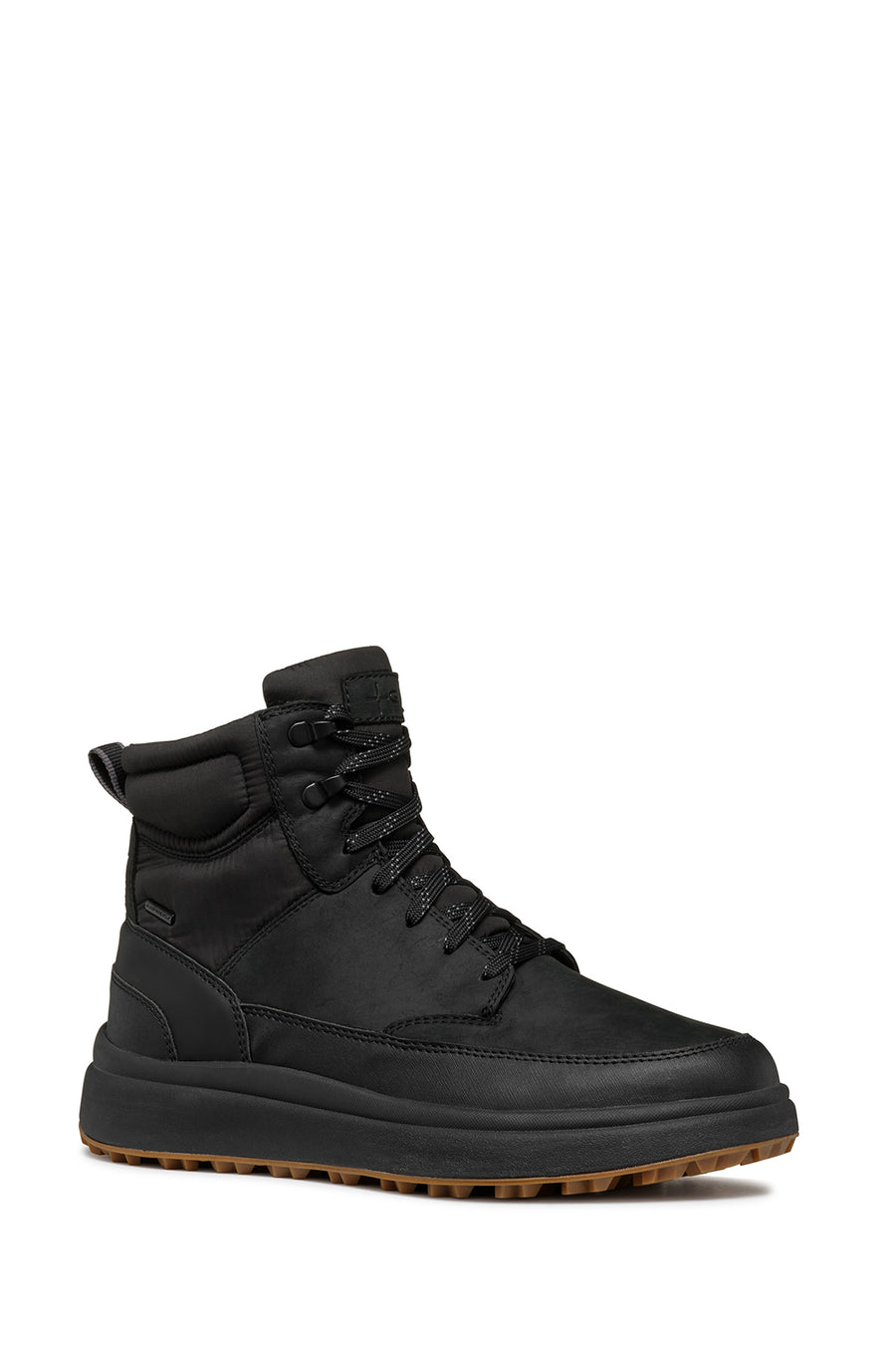 Geox Men's Black Granito + Grip Abx Laced Waterproof Leather Casual Boots