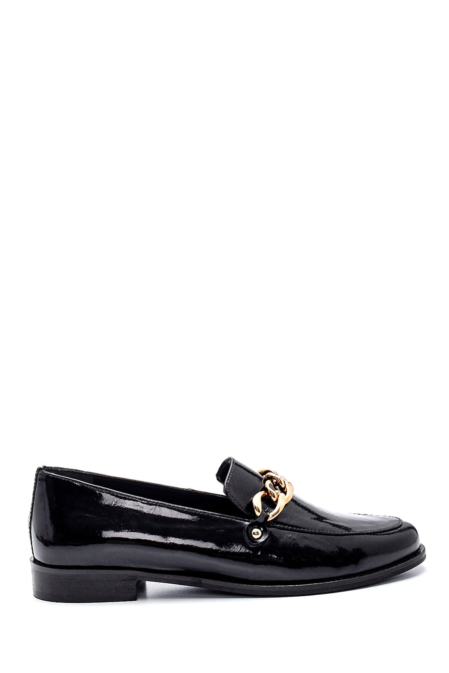 Kadın Deri Rugan Zincir Detaylı Loafer 21WFD160016 | Derimod