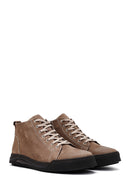 Men's Beige Zippered Nubuck Leather Sports Boots | Derimod
