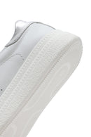 Woman White Lace-Up Leather Sneaker | Derimod