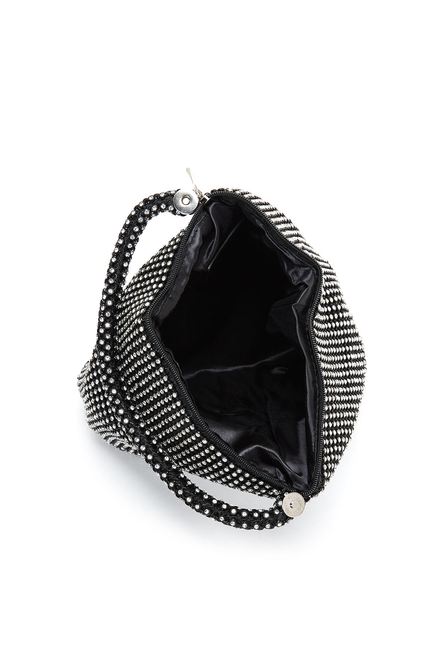Women's Black Stone Mini Evening Clutch Bag