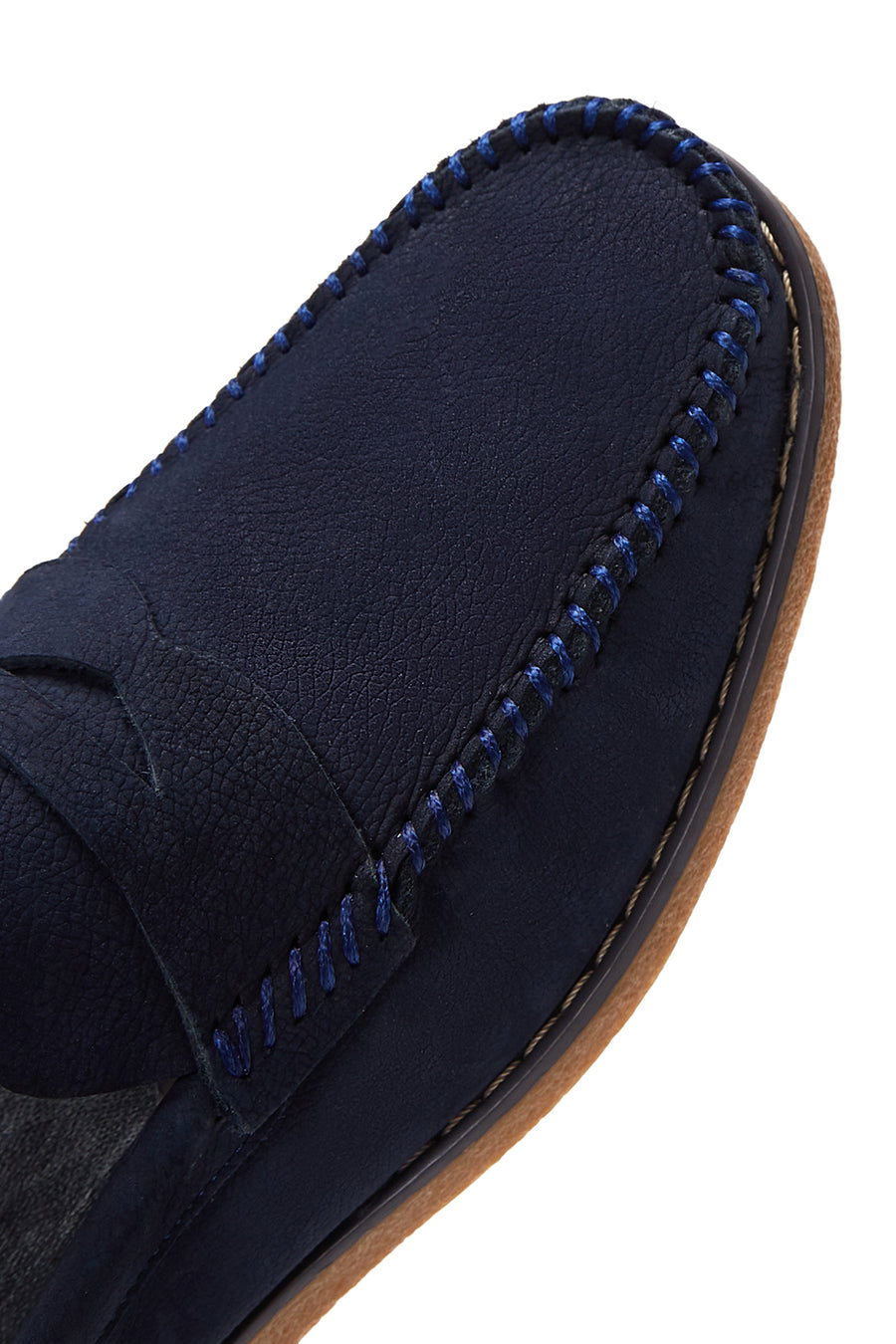 Men's Navy Blue Leather Casual Loafer