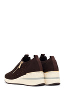 Derimod Zero Women's Brown Zippered Platform Fabric Sneaker | Derimod