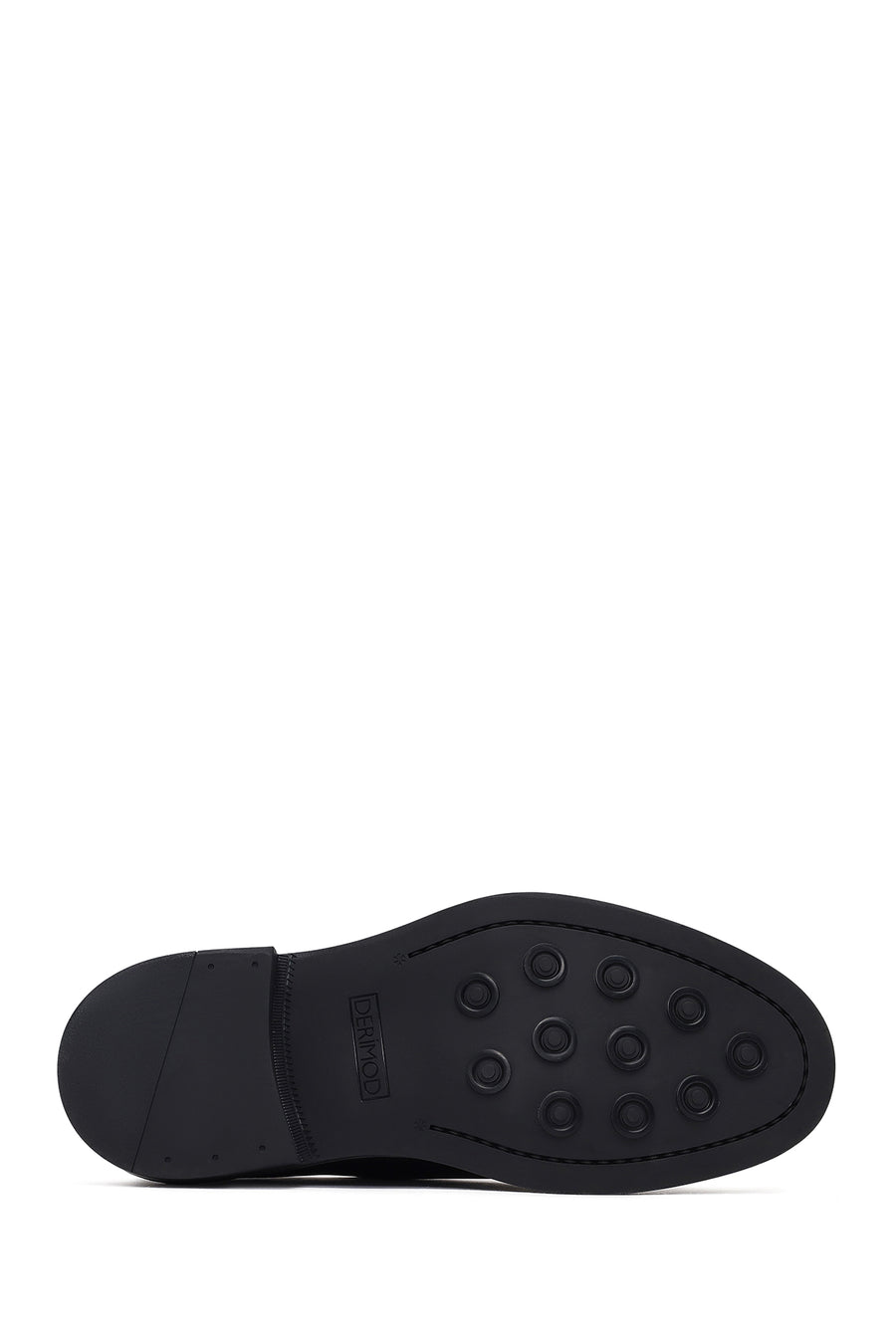Men's Black Buckle Leather Casual Shoes