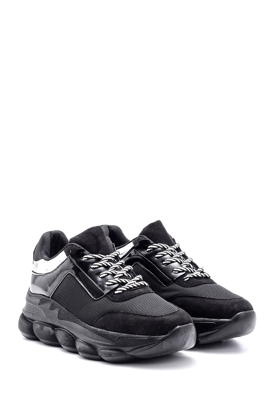Women's High-Based Sneaker with Patent Leather Detail