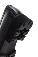 Derimod Gritti Kadın Siyah Deri Maskülen Loafer | Derimod