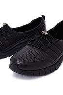 Woman Black Leather Comfort Loafer | Derimod