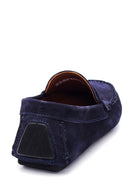 Men's Navy Blue Suede Leather Loafer | Derimod