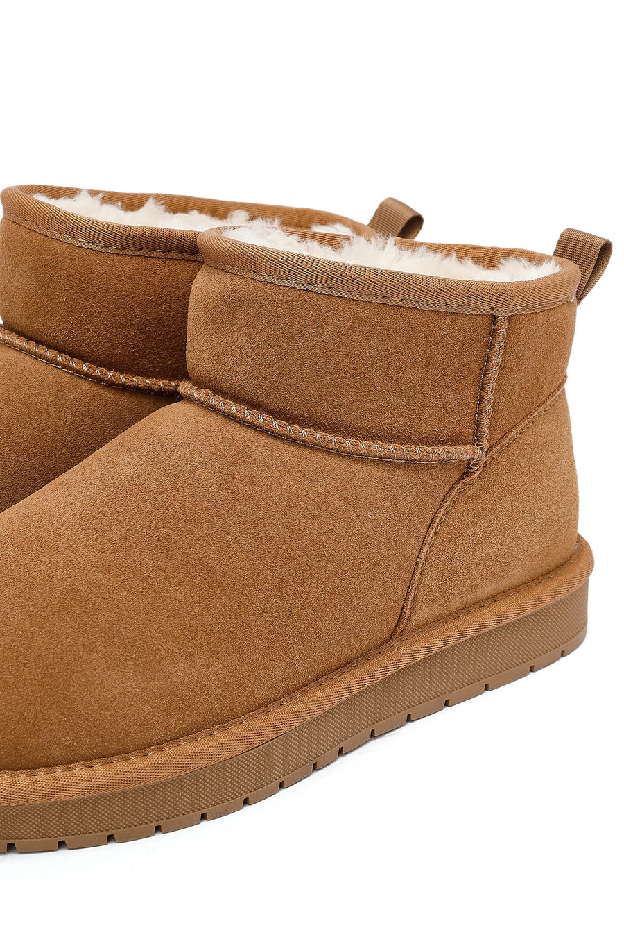 Woman Camel Fur Suede Teddy Boots