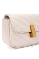 Women's Cream Long Strap Quilted Crossbody Bag | Derimod
