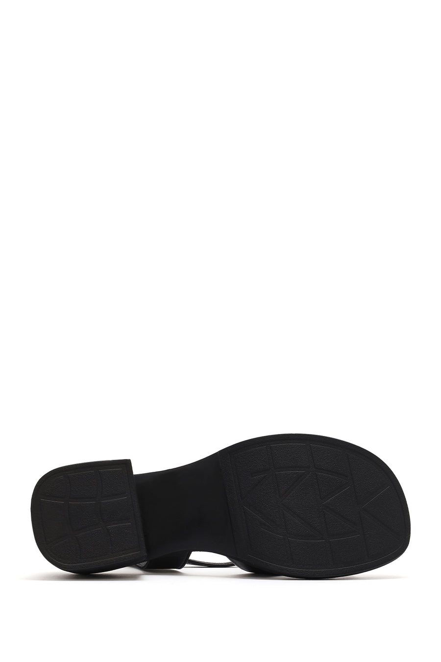 Women's Black Ankle Buckle Low Heeled Leather Sandals