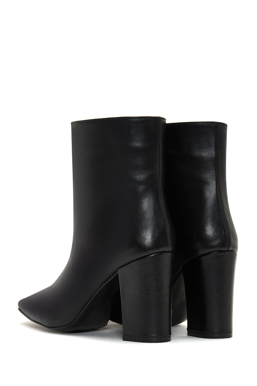 Women's Black Leather Heeled Classic Boots