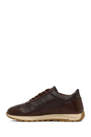 Erkek Kahverengi Bağcıklı Deri Casual Sneaker | Derimod
