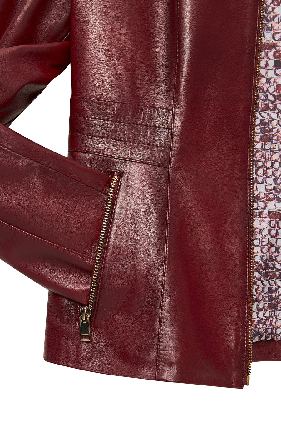 Lydia Women's Red Regular Short Leather Jacket