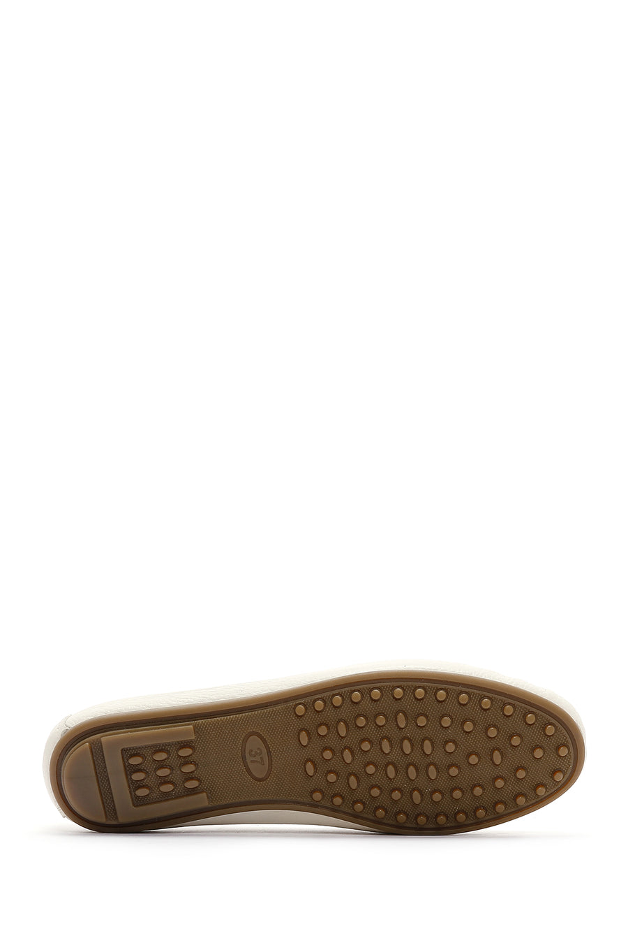 
Women's Beige Buckle Detailed Leather Casual Loafer
