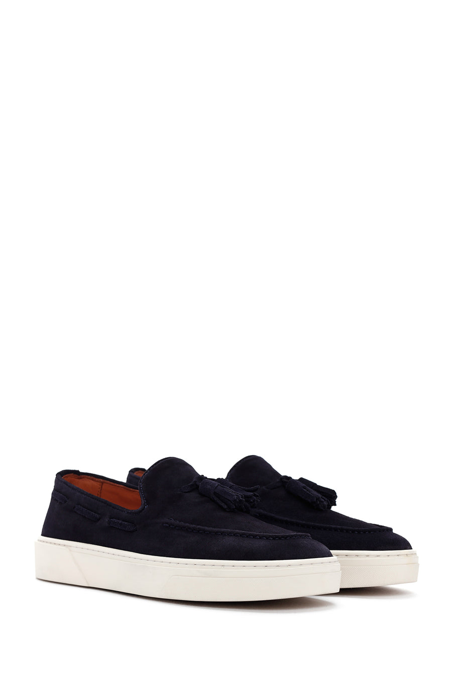 Derimod Fly Men's Navy Blue Suede Leather Casual Loafer