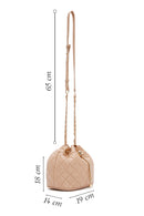 Women's Beige Long Strap Quilted Crossbody Bag | Derimod