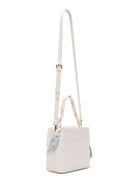 Women's Cream Long Strap Quilted Handbag with Accessory Detail | Derimod