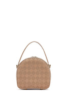 Women's Brown Long Strap Printed Mini Handbag | Derimod