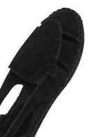 Woman Black Suede Leather Espadrille Sandals | Derimod