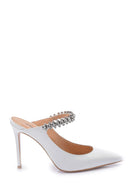 Women's Stone Detailed Heeled Slippers | Derimod