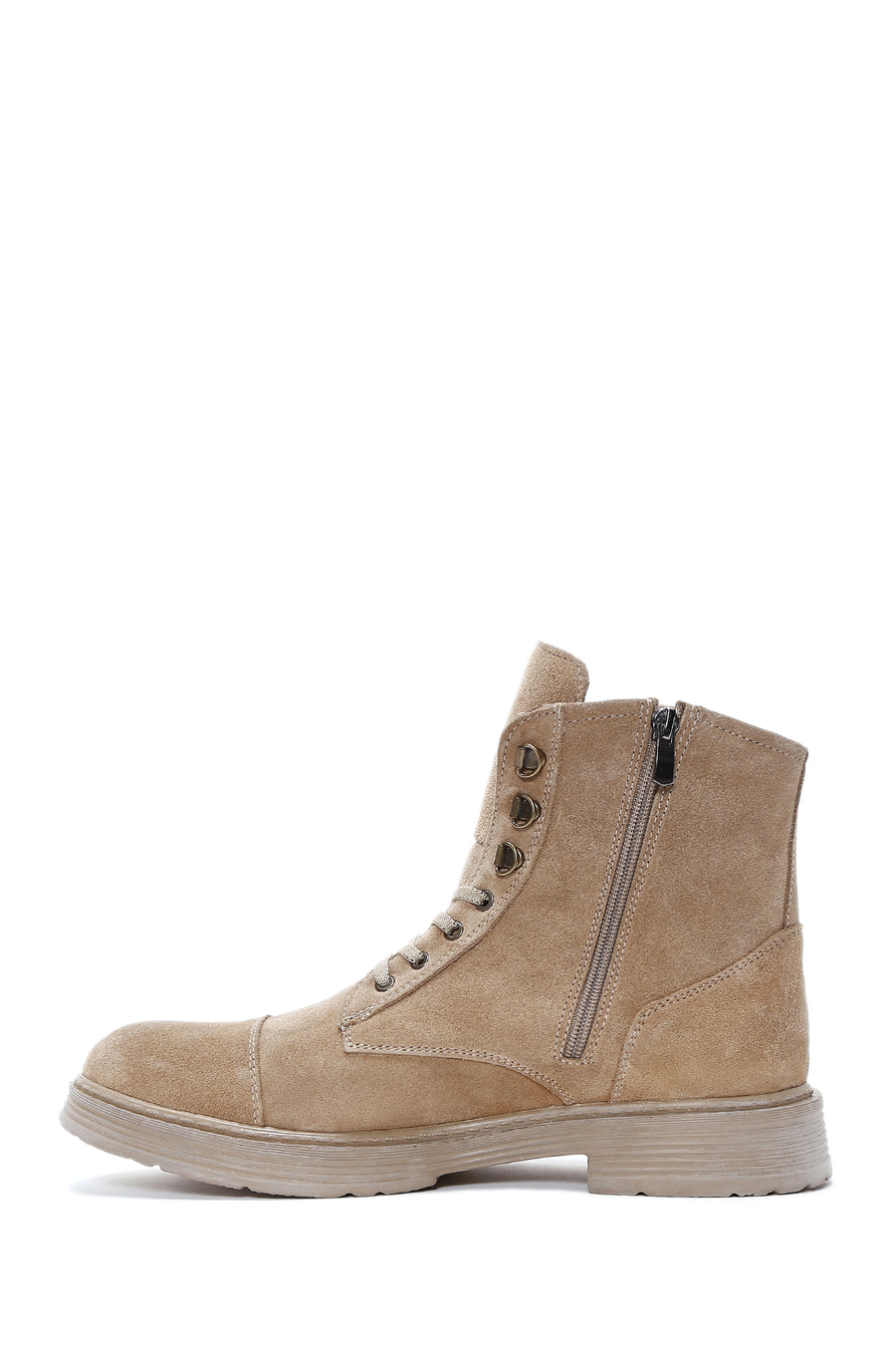 Men's Mink Leather Boots Flat Boots