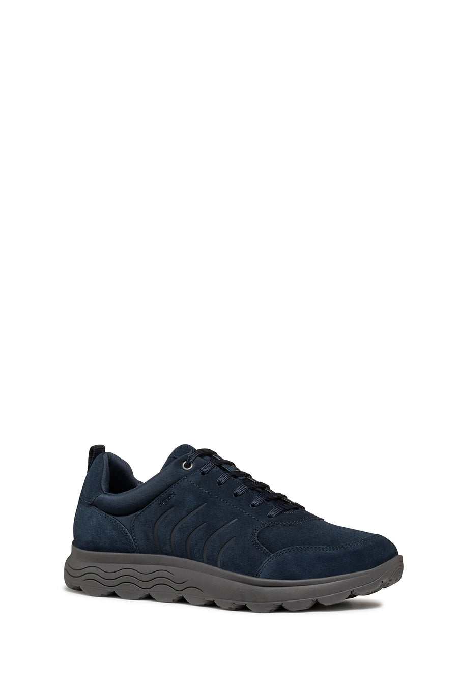 Geox Men's Navy Blue Spherica Lace-Up Suede Leather Sneakers