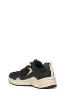 Geox Women Black D Zarvıa A - Mesh+Pearl.Gbk Lace-Up Thick Sole Leather Sneaker | Derimod