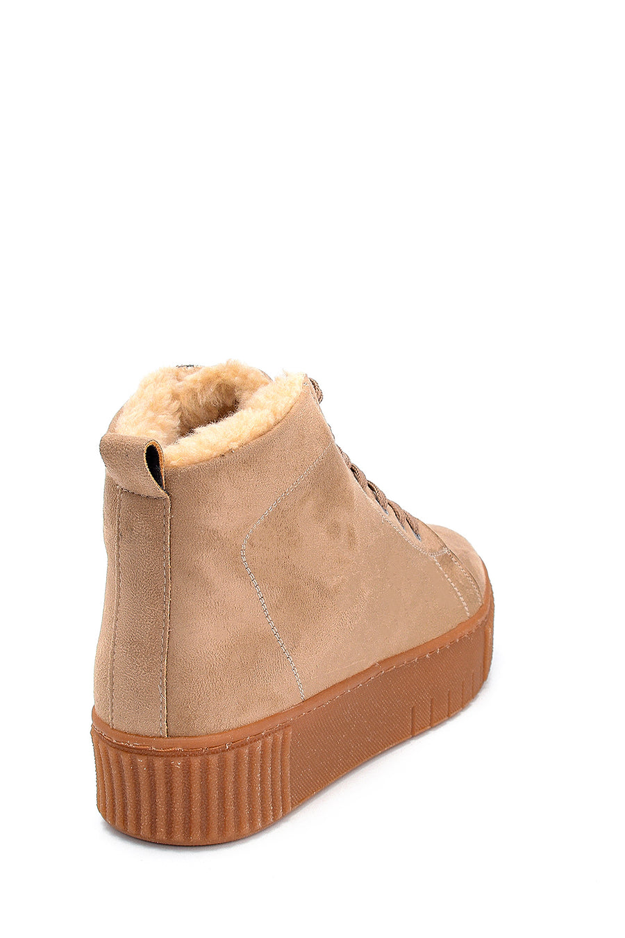 Women's Suede Fur Detailed Boots