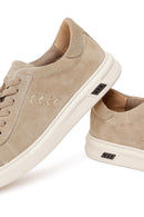 Erkek Bej Bağcıklı Süet Deri Sneaker | Derimod