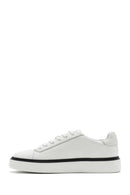 Male White Lace-Up Leather Sneaker | Derimod