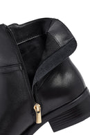 Woman Black Zip Closure Leather Boots | Derimod