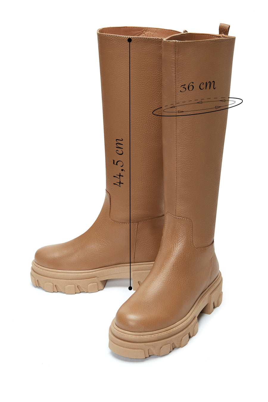 Women's Brown Leather Thick Soled Boots