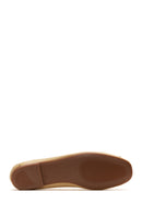 Women's Yellow Leather Buckle Ballerinas | Derimod