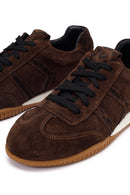 Woman Brown Laced Suede Leather Sneakers | Derimod