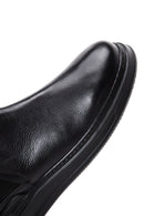 Men's Black Leather Flat Chelsea Boots | Derimod