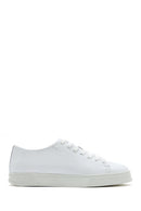 Men's White Lace-up Leather Sneaker | Derimod