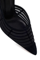 Woman Black Ankle-Buckle High Slim-Heel Leather Shoes | Derimod