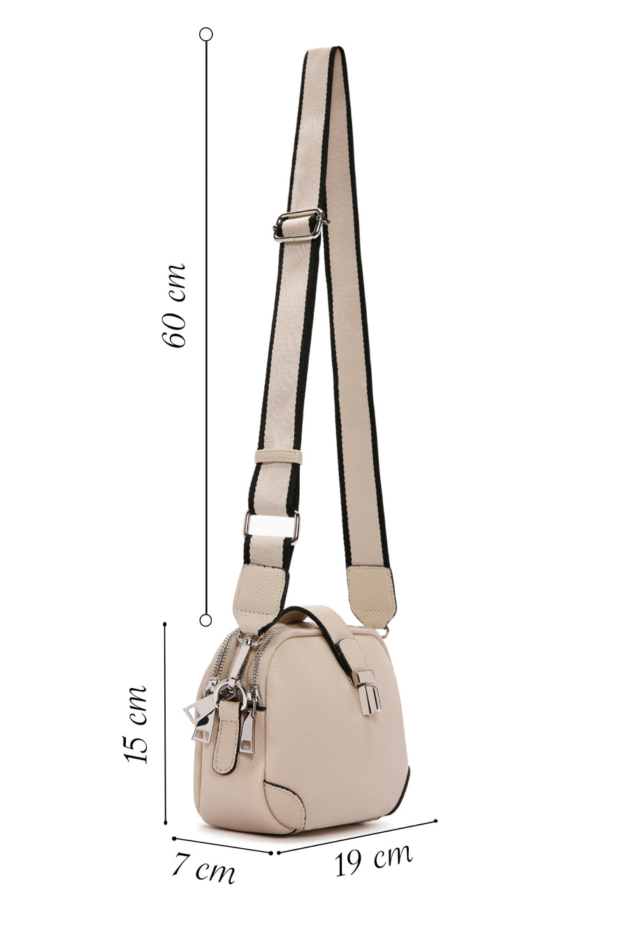 Women's Cream Long Strap Crossbody Bag