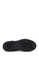 Woman Black Thick-Soled Leather Chelsea Boots | Derimod
