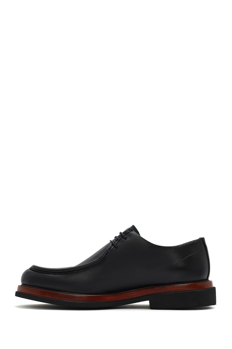 Male Black Lace-up Leather Casual Shoes