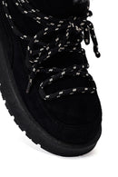 Woman Black Lace-Up Thick-Soled Suede Teddy Boots | Derimod