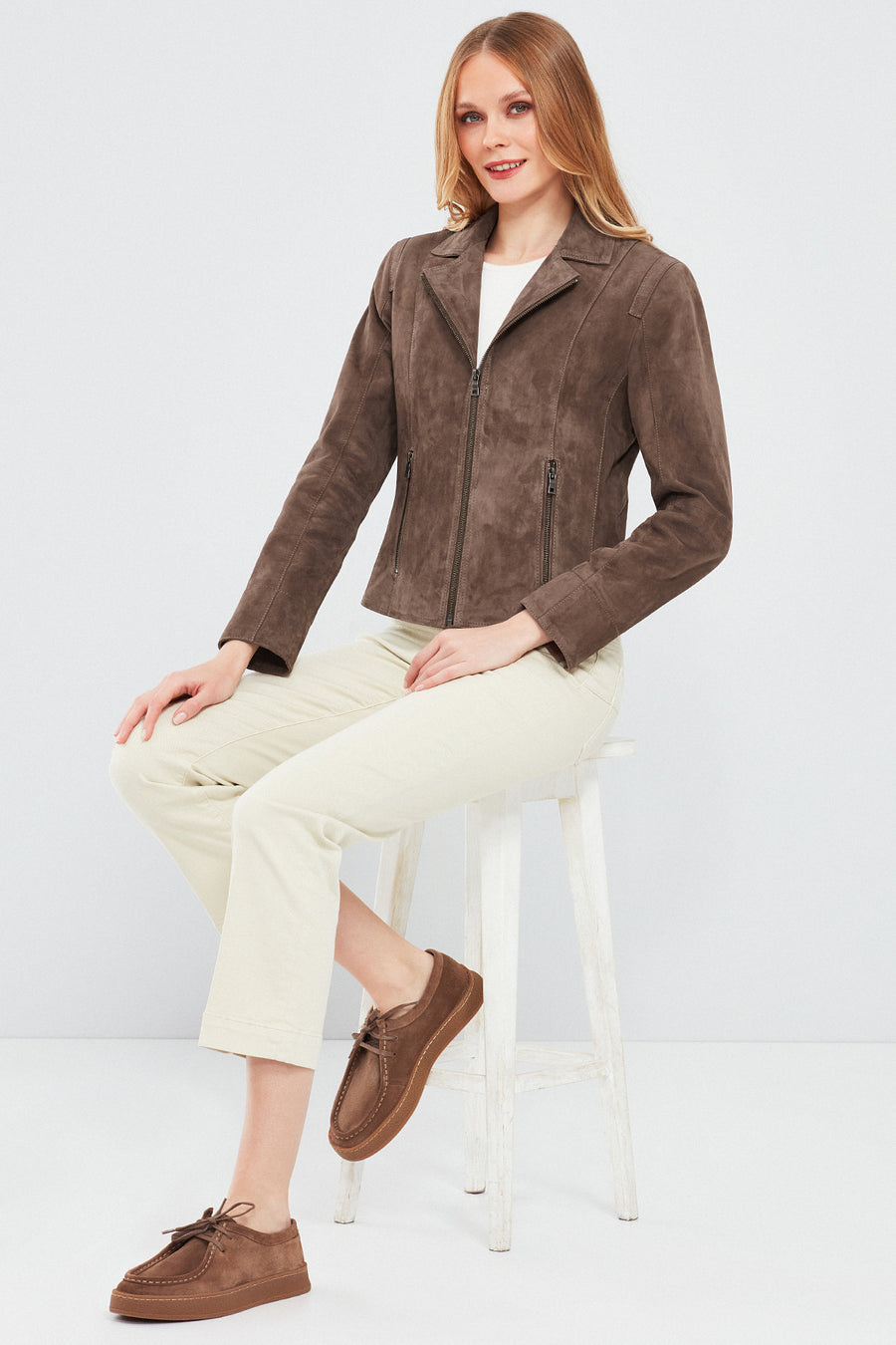 Lara Women's Mink Suede Leather Jacket