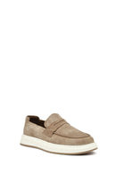 Erkek Bej Süet Deri Casual Loafer | Derimod