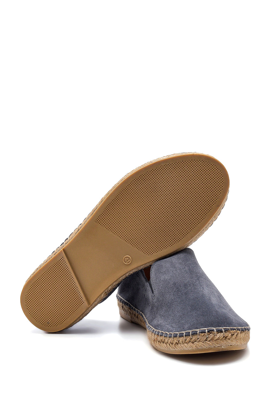 Men's Gray Suede Leather Espadrilles