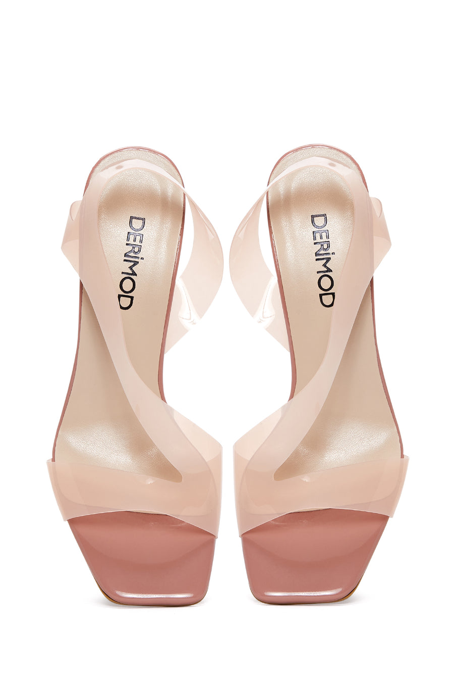 Women's Powder Transparent Heeled Sandals