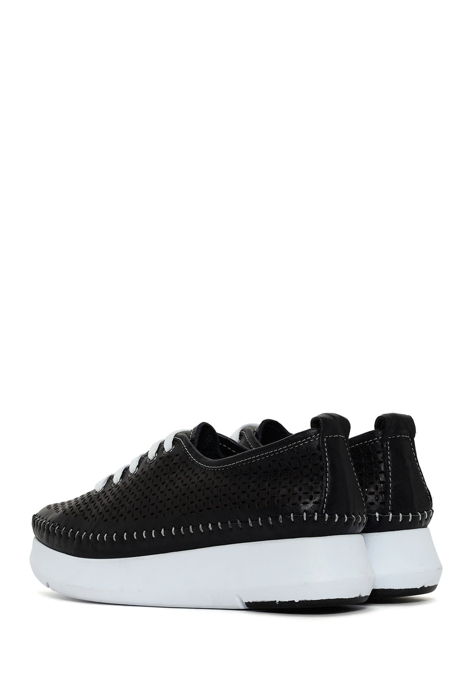 Women's Black Laced Thick Soled Shoes