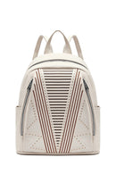 Women's Cream Printed Backpack | Derimod