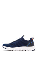 Derimod Zero Men's Navy Blue Lace-Up Thick Soled Fabric Sneaker | Derimod